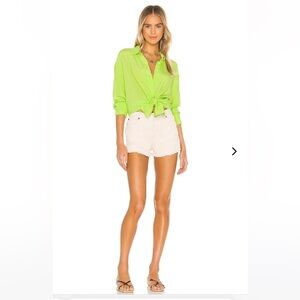 Lovers & Friends Strand Shirt in Neon Lime Green